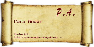 Para Andor névjegykártya